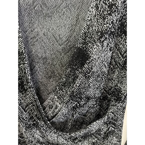 Vtg Chicos Travelers Black Slinky Liquid Knit Faux Wrap Top XL 3 Girl Boss USA - Picture 6 of 8